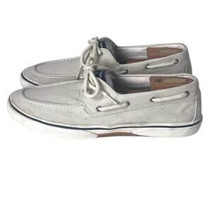 Sperry Canvas Boat Shoes Mens 13 Classic Lace Up Moccasin White Docksider Preppy